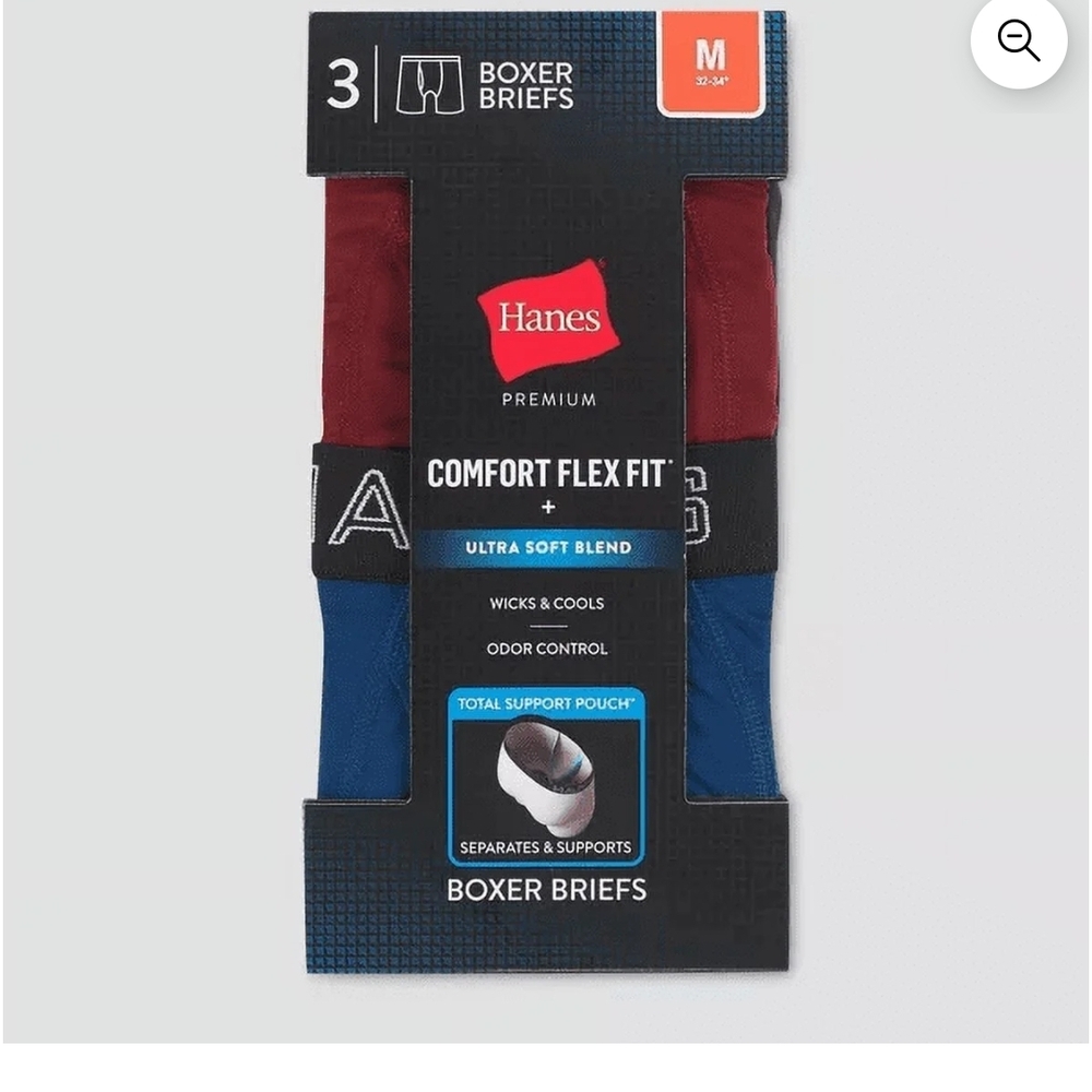 2 Boxes Of Hanes Premium Comfort Flex Fit Boxer Briefs - Maroon and Navy & Black